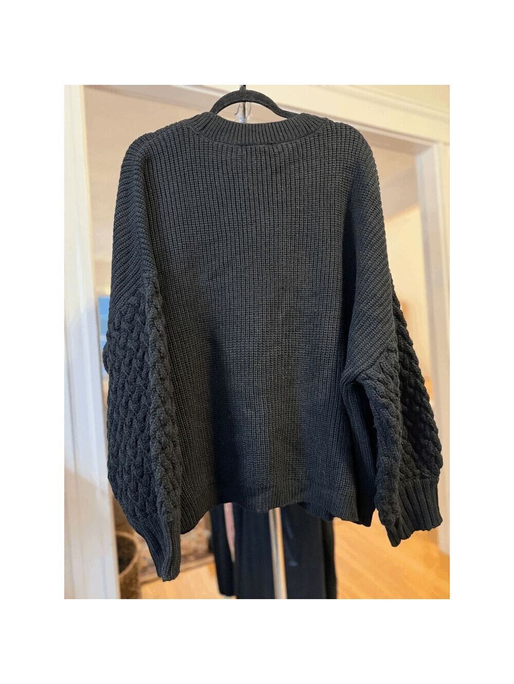 Sanctuary Black Chunky Cable Knit Pullover Preppy Plus Size US 3X